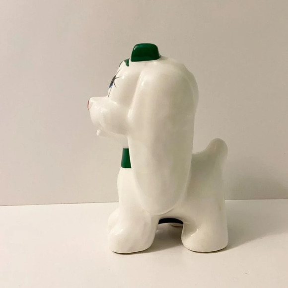 Vintage Giftcraft Dog Coin Bank Green Bowtie 6 Inch Tall Puppy  Figurine Taiwan - Picture 2 of 16